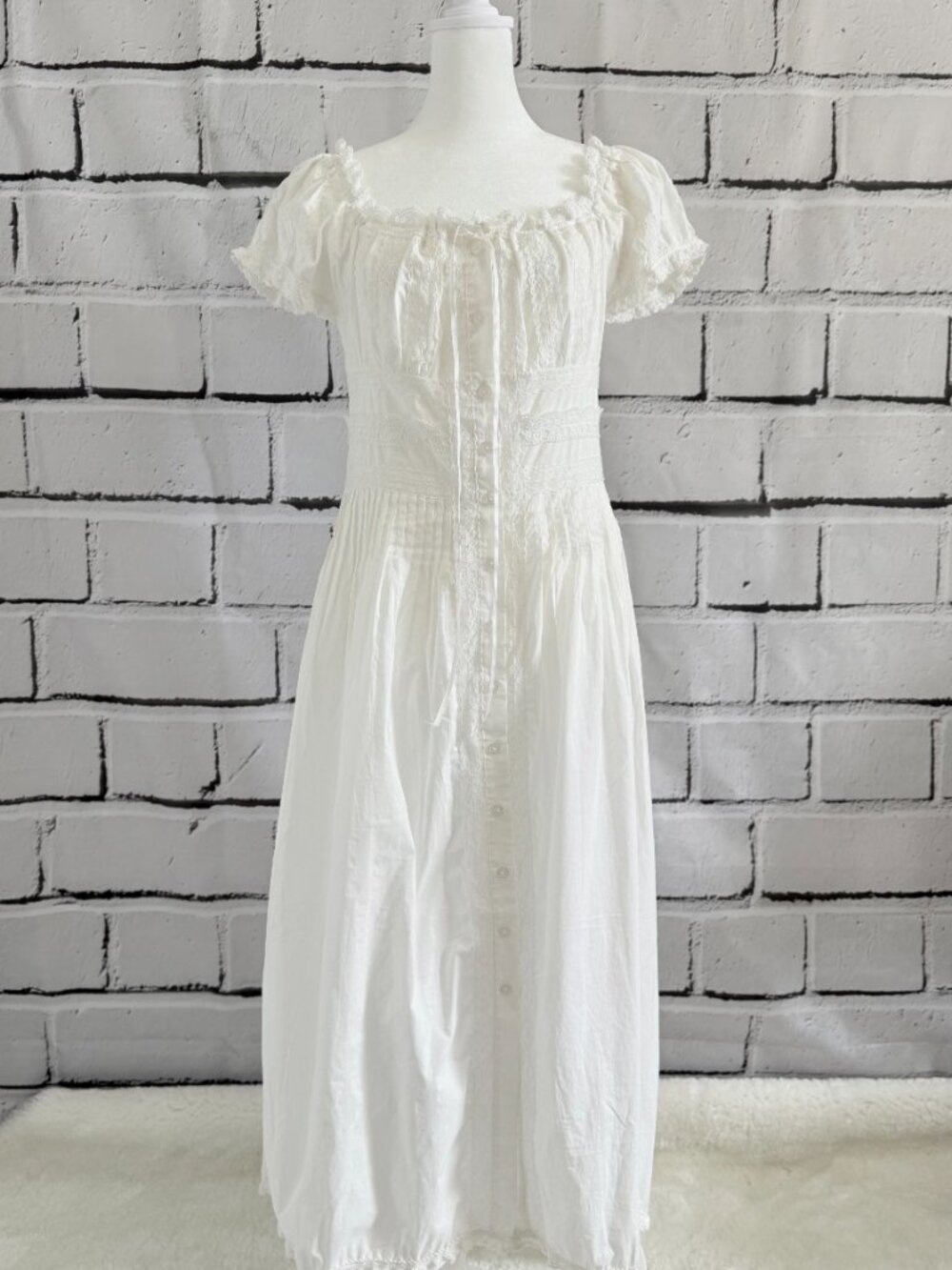 NWT Caroline Constas White Lace Cotton Cottagecore Maxi Dress S - Picture 3 of 15